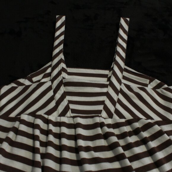 BCBG Brown & White Striped Baby Doll Tank-Top - Picture 4 of 6